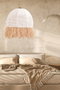 Opviq Lámpara de Araña Bohemia TM222 - Lámpara Colgante Blanca de Plástico y Algodón, Diámetro 30 cm, Altura 80 cm, Estilo Bohemio, Decoración Hogar